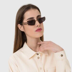 NEW BALMAIN SUNGLASSES FIXE BPS-123A UNISEX OVAL GOLD BLACK EYEWEAR AR
